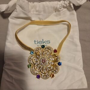 Tieks Gold and Multicolor Jeweled Topper